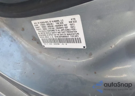 2005 Honda Odyssey Ex-L z USA, uszkodzony, nr VIN 5FNRL38765B092077